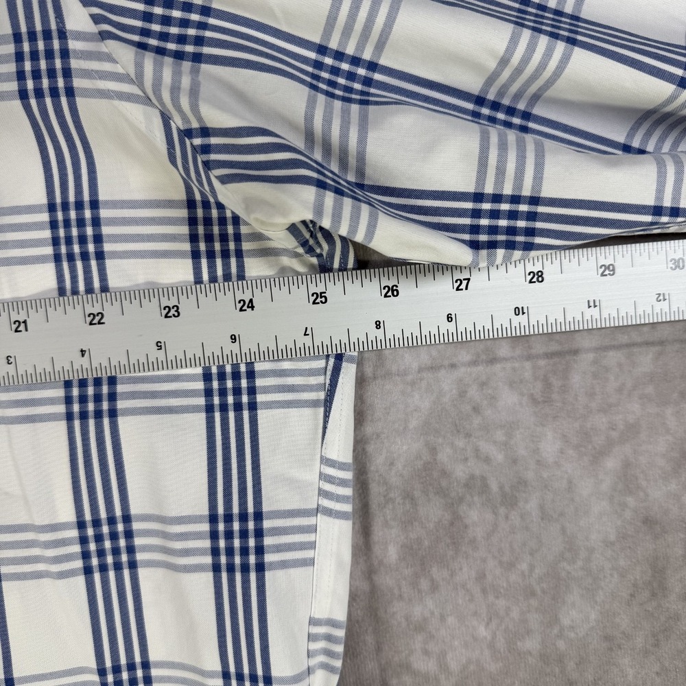 Brooks Brothers Regent Shirt Men XL Blue White Plaid Non Iron Cotton Button Down - Picture 10 of 10